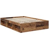  Krevetna konstrukcija s uzglavljem Staro drvo 140 x 190 cm | shoptok.hr