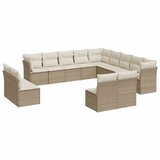  The Living Store Vrtna sedežna garnitura 13-delna z blazinami bež poli ratan - Vrtna Sedežna Garniture, (21443714) | Shoptok.si