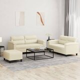  3-dijelni set sofa s jastucima krem od umjetne kože | shoptok.hr