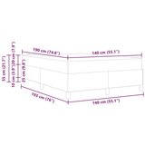 Box Postelja z vzmetnico Taupe in bela 140 x 190 cm blago | Shoptok.si
