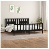  okvir za krevet s uzglavljem crni masivna borovina 200 x 200 cm | shoptok.hr