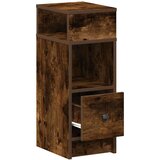 vidaXL Nočna omarica z predalom dimljeni hrast 25x31x66 cm | Shoptok.si