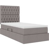  Krevet s madracem i skladištem Sivo-smeđa 90 x 200 cm Poliester - Sivo-smeđa 90 x 200 cm Dizajn s jastučićima | shoptok.hr