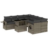 Maison Chic Seti vrtnega pohištva - Vrtna garnitura - Vrtni pohištvo set 9-delna z blazinami siv poli ratan, (21797027) | Shoptok.si