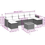  8-dijelni set vrtnih sofa od poliratana s jastucima crni | shoptok.hr