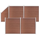 vidaXL Set WPC ograda 4 kvadratne + 1 kosa 792 x 186 cm smeđi Cijene