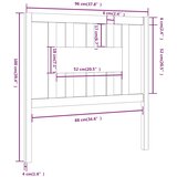  Uzglavlje crno 96 x 4 x 100 cm od masivne borovine | Eponuda.com