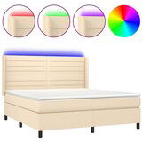  Krevet box spring s madracem LED krem 180x200 cm od tkanine | shoptok.hr