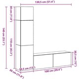  3-delni omarica za TV, nameščena na steni, črna, inženirski les, (22012342) | Shoptok.si