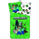 Jerry Fabrics Zelena dječja posteljina za krevet za jednu osobu od mikrovlakana 140x200 cm Minecraft Block Stack – Cijene