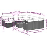  13-dijelni set vrtnih sofa s jastucima poliratan crni | shoptok.hr