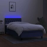  Krevet box spring s madracem LED plavi 90x200 cm od tkanine | shoptok.hr
