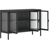  Komoda crna 105 x 35 x 70 cm od stakla i čelika | shoptok.hr