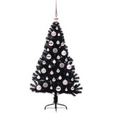  Umjetno predsvijetljeno božićno drvce Crna 120 cm PVC | shoptok.hr