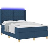 vidaXL Box spring krevet s uzglavljem Plava 160 x 200 cm tkanina - Plava 160 x 200 cm Dizajn s rombovima | shoptok.hr