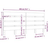  Uzglavlje 200 x 3 x 80 cm od masivne borovine | shoptok.hr