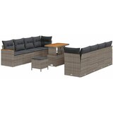 vidaXL Vrtna sedežna garnitura z blazino 11 pcs Siva Poly ratan, (5000022284) Cene