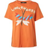 Weekend Max Mara Majica 'NERVI' svijetloplava / narančasta / crna / bijela | shoptok.hr