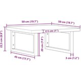  Zidna polica za Lavabo - Umivaonik od čelika i masivne bukovine - Smeđa i crna 50 x 50 x 2.5 cm 1 Pravokutno | shoptok.hr