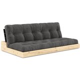 Karup Design Črna/antracitno siva raztegljiva sedežna garnitura iz rebrastega žameta 196 cm Base – | Shoptok.si