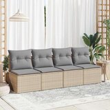 vidaXL 4-dijelni set vrtnih sofa s jastucima bež od poliratana bagrem | shoptok.hr