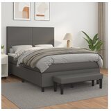 vidaXL Krevet s oprugama i madracem sivi 140x190 cm od umjetne kože Cijene