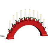 vidaXL Božični svečnik s 10 LED svečami 3 pcs Rdeča 47 x 5 x 29 cm | Shoptok.si
