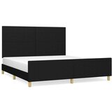  Za krevet s uzglavljem crni 160 x 200 cm od tkanine | shoptok.hr