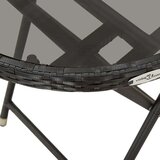  3-dijelni vrtni bistro set od poliratana i stakla crni | shoptok.hr