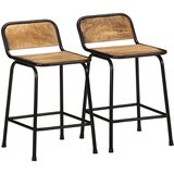 vidaXL Barski stolčki 2 črni 46x35,5x70 cm trden mangov les Cene
