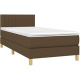  Krevet s oprugama i madracem tamnosmeđi 100 x 200 cm od tkanine | shoptok.hr