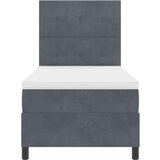 Box Spring Krevet s Madracem Tamno Siva 90x200 cm Baršun | shoptok.hr