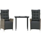 vidaXL 3-dijelni vrtni blagovaonski set sivi od poliratana | shoptok.hr