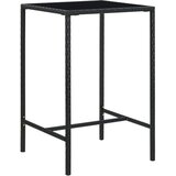 vidaXL Vrtni barski stol crni 70 x 70 x 110 cm od poliratana i stakla Cijene