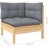  Vrtna sedežna garnitura 7-delna s sivimi blazinami borovina, (20975386) | Shoptok.si