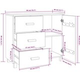  Komoda boja meda 90 x 40 x 80 cm od masivne borovine | shoptok.hr