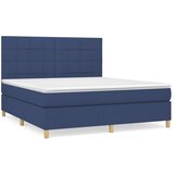 Krevet s oprugama i madracem plavi 160x200 cm od tkanine | shoptok.hr
