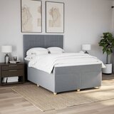  Krevet box spring s madracem svjetlosivi 140x200 cm od tkanine Slike