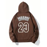 K&H TWENTY-ONE Unisex Brown Miami 23 Printed Hooded Sweatshirt cene