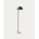 Kave Home Črna/v naravni barvi stoječa svetilka s kovinskim senčilom (višina 150 cm) Catlar – | Shoptok.si