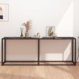 The Living Store Konzolna mizica črn marmor 200x35x75,5 cm kaljeno steklo - Konzolna Mizica, (21662309) Cene