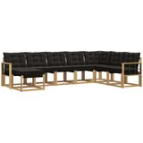  Set vanjskih sofa 8 kom. Bijela i crna Smeđa 306 x 187,5 x 73 cm | Shoptok.si