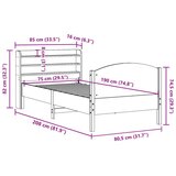  Okvir kreveta bez madraca 75 x 190 cm od masivne borovine | shoptok.hr