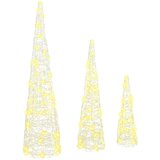  Božićno drvce 3 pcs Topla bijela 20 x 20 x 80 cm Akril | Eponuda.com