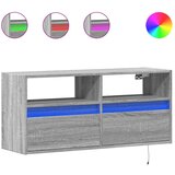 Maison Chic Stenska TV omarica - TV stojalo - Televizijska omarica z LED lučkami siva sonoma 100x31x45 cm, (21699819) Cene