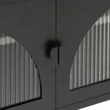 TV ormarić crni 105 x 35 x 50 cm od stakla i čelika | shoptok.hr