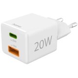 Hama Mini 20W PD/QC stenski polnilnik (1X USB-C, 1X USB-A) bel, (5000277606) | Shoptok.si