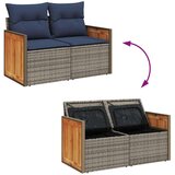  Vrtna garnitura - 7-dijelni set vrtnih sofa od poliratana s jastucima crni bagrem - Siva sa spremištem 1 | shoptok.hr