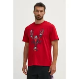 Vilebrequin Bombažna kratka majica TARECK moška, rdeča barva, TRKAP331