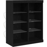 vidaXL Stranska omara z LED lučmi Črna hrast 41x37x100 cm | Shoptok.si